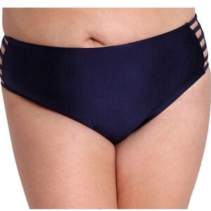 Lysa Swim bottoms Plus size Woman's 3X 26 W navy blue with strappy sides